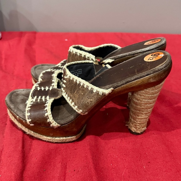 Womens brown leather heels - Picture 4 of 6